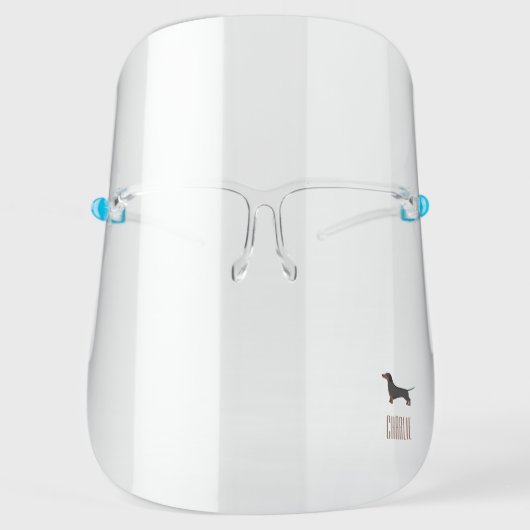 Dachshund Dog Illustration Personalized Face Shield (Front)