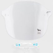 Dachshund Dog Illustration Personalized Face Shield (Front w/Glasses)