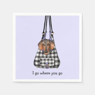Dachshund Dog in a Bag Description Napkins
