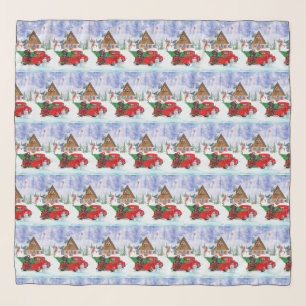 Dachshund Dog In Christmas Delivery Truck Snow Scarf