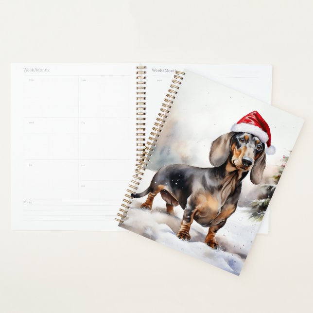 Dachshund Dog in Snow Christmas Planner (Display)