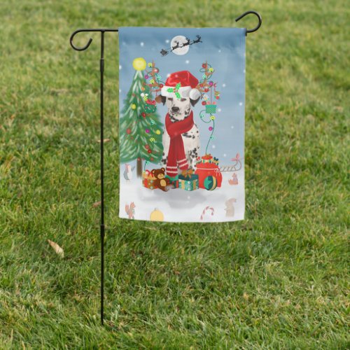 Dachshund Dog in Snow with Christmas Gifts  Garden Flag