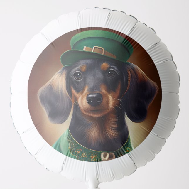 Dachshund Dog in St. Patrick's Day Dress Balloon (Front)