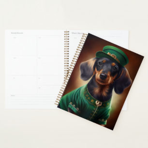 Dachshund Dog in St. Patrick's Day Dress Planner