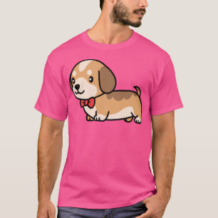 Dachshund Dog Kawaii Bow Tie Mom Dad Kids T-Shirt