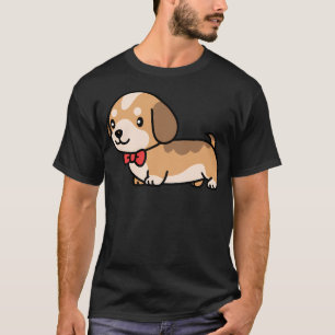 Dachshund Dog Kawaii Bow Tie Mom Dad Kids T-Shirt
