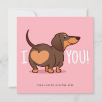 Dachshund Dog Love Custom Card