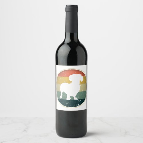 Dachshund Dog Lover Gifts  Distressed Wine Label