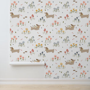 Dachshund Dog Lover Nursery Kids Bedroom Cute Wallpaper