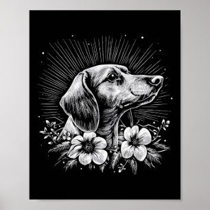 Dachshund Dog Lover Retro Style Tattoo Poster