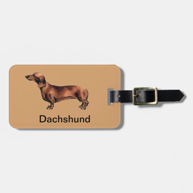 Dachshund Dog Luggage Tag (Front Horizontal)