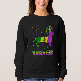 Dachshund Dog Mardi Gras Carnival Jester Beads Pre Sweatshirt
