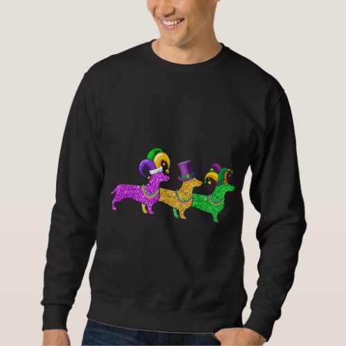 Dachshund Dog Mardi Gras Festival Party Outfits Sweatshirt