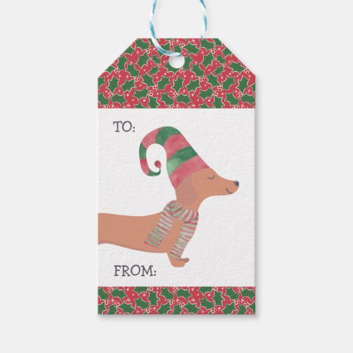 Dachshund Dog Merry Christmas  Gift Tags