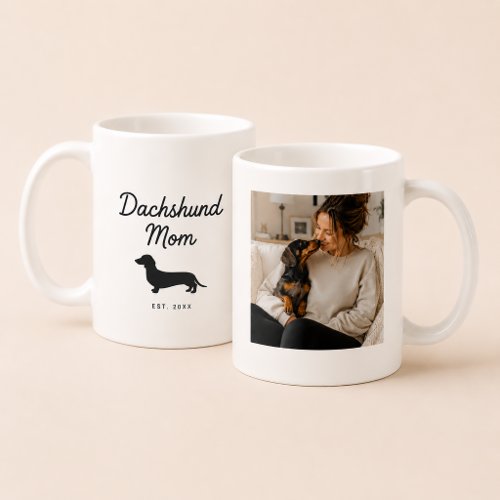 Dachshund Dog Mom | Custom Photo Wiener Dog Coffee Mug