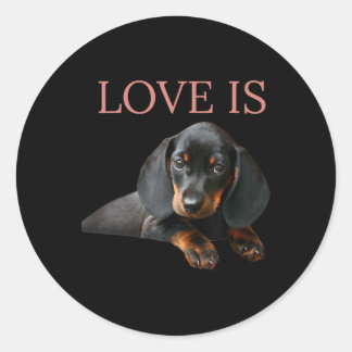 Dachshund Dog Mom Dad Men Women Kids Gift Doxie Classic Round Sticker