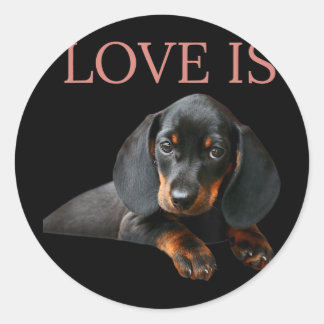 Dachshund Dog Mom Dad Men Women Kids Gift Doxie Classic Round Sticker