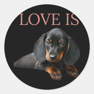 Dachshund Dog Mom Dad Men Women Kids Gift Doxie Classic Round Sticker