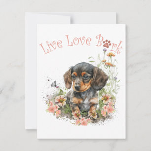 Dachshund Dog Mom Floral Note Card