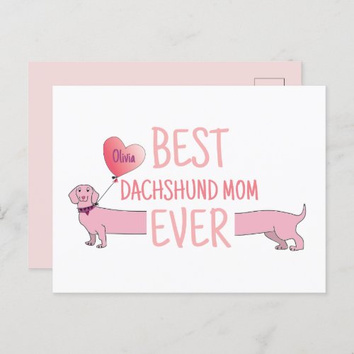 Dachshund Dog Mom Mothers Day Greeting Card