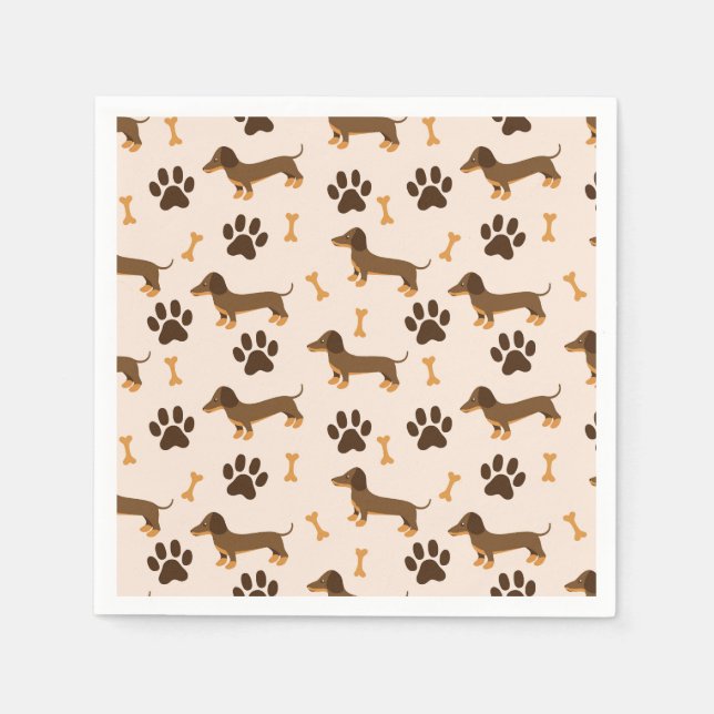 Dachshund Dog Paper Napkins (Front)