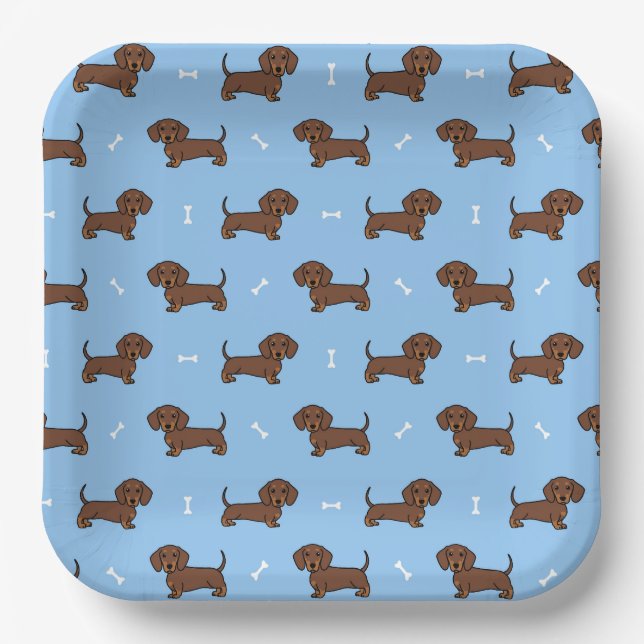 Dachshund Dog  Paper Plates (Front)