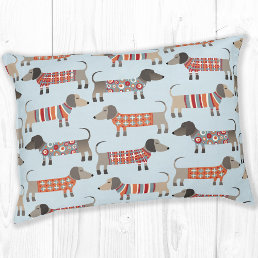 Dachshund Dog Pattern Blue Pet Bed