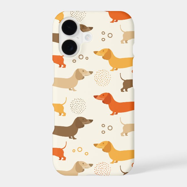 Dachshund dog pattern iphone case (Back)