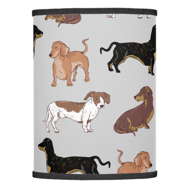Dachshund dog pattern lamp shade (Front)