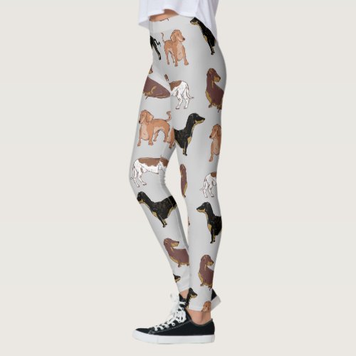 Dachshund dog pattern leggings