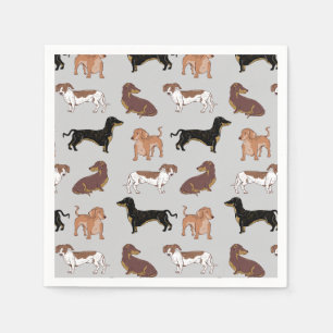 Dachshund dog pattern napkins