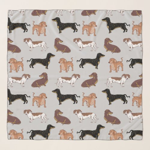 Dachshund dog pattern scarf