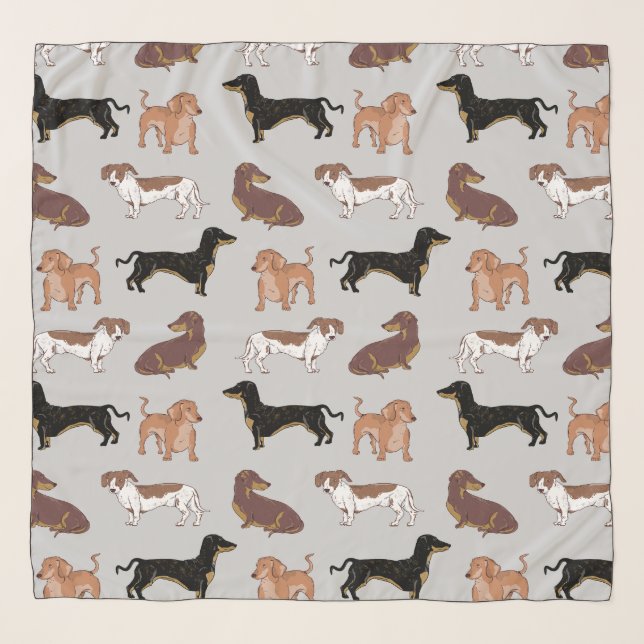 Dachshund dog pattern scarf (Front)