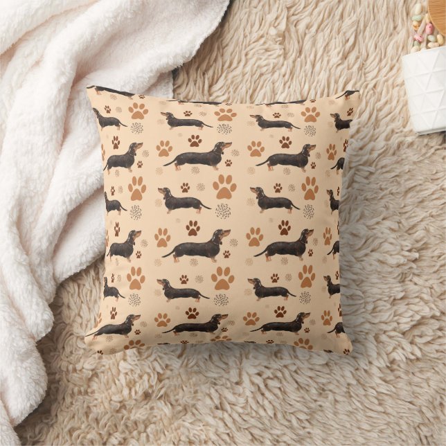Dachshund Dog Paws Throw Pillow (Blanket)