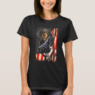 Dachshund Dog - Perfect Us Flag Patriotic Dog T-Shirt