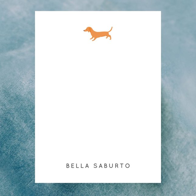 Dachshund Dog Personal Flat Note Card (Creator Uploaded)