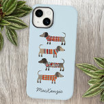 Dachshund Dog Personalized Case-Mate iPhone 14 Case<br><div class="desc">Cute and whimsical little Dachshund sausage dogs,  wiener dogs,  doxies or what ever else you like to call them. Original art by Nic Squirrell. Change the name or text to personalize.</div>
