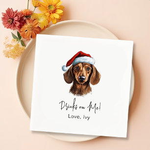 Dachshund Dog Personalized Drinks On Me Napkins
