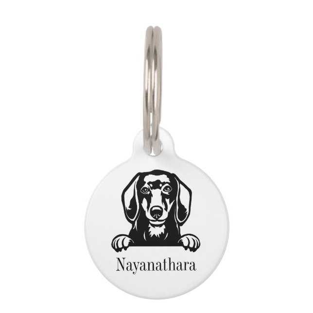 dachshund dog personalized name tag (Front)
