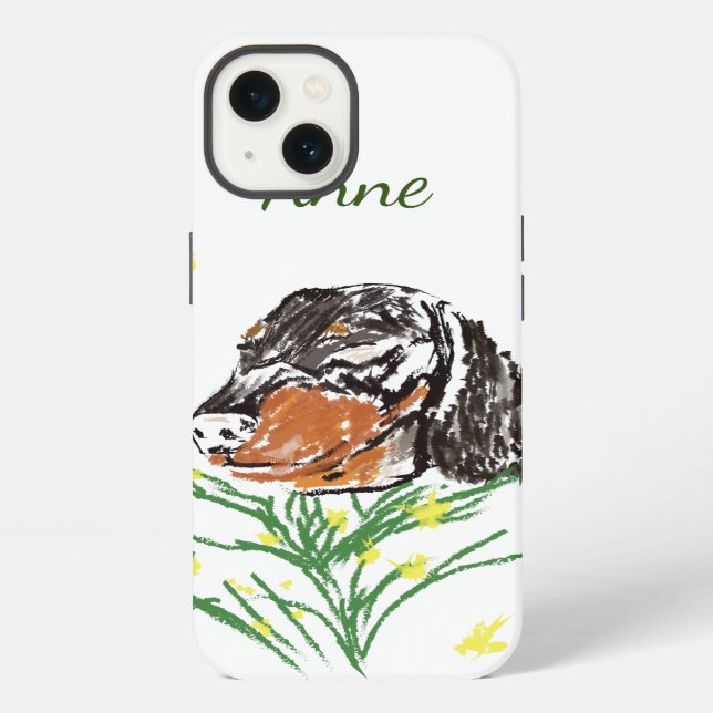 Dachshund Dog,Pets  Pattern, Spring Art Iphone Case (Back)