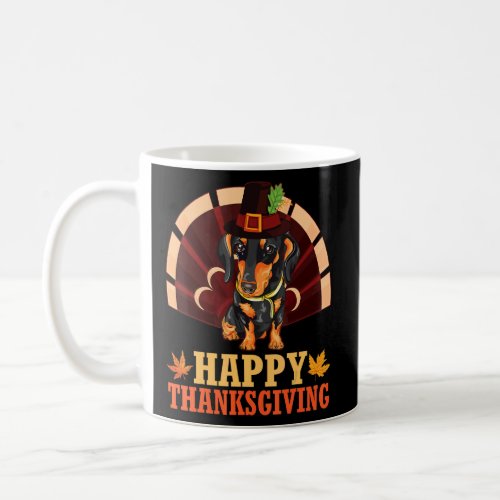 Dachshund Dog Pilgrim Turkey Costume Happy Thanksg Coffee Mug