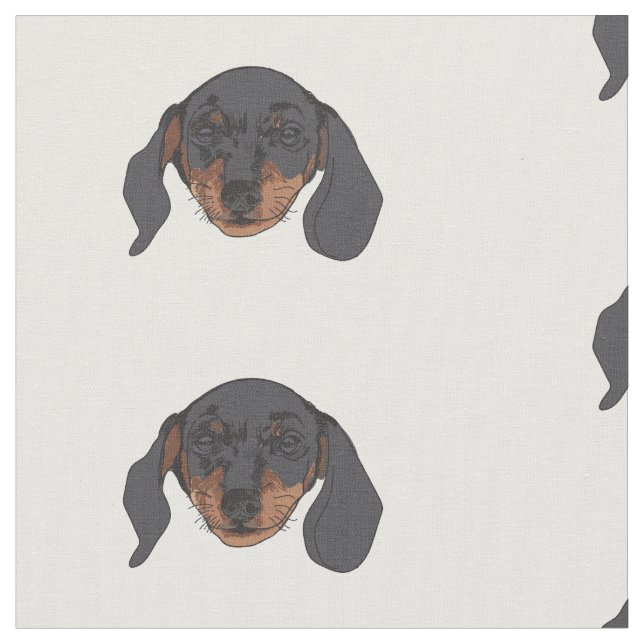 Dachshund dog Portrait Fabric (Close Up)