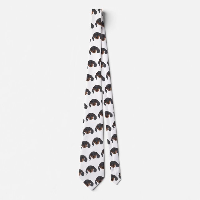 Dachshund dog Portrait Neck Tie (Front)