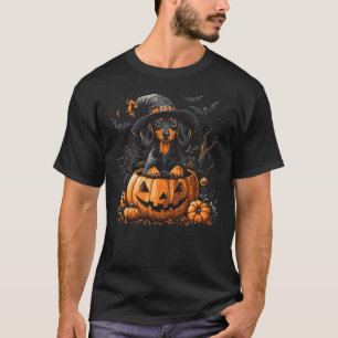 Dachshund Dog Pumpkin Halloween Thanksgiving Men W T-Shirt