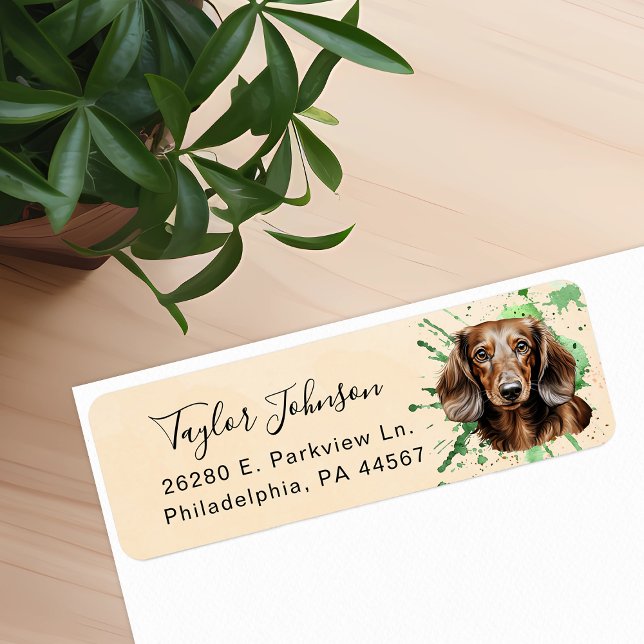 Dachshund Dog Return Address Label (Creator Uploaded)