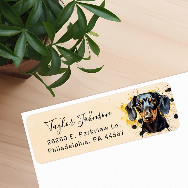 Dachshund Dog Return Address Label (Creator Uploaded)