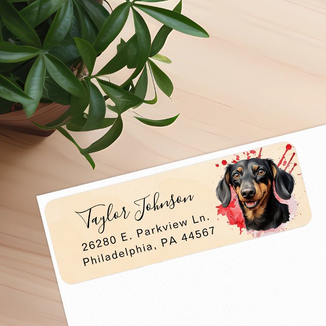 Dachshund Dog Return Address Label (Creator Uploaded)