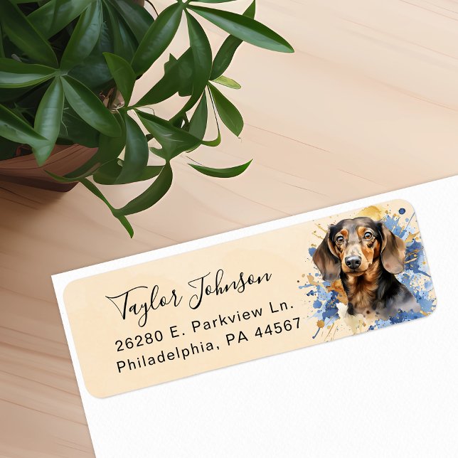 Dachshund Dog Return Address Label (Creator Uploaded)