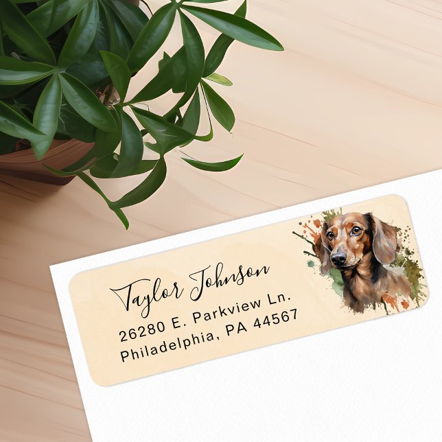 Dachshund Dog Return Address Label (Creator Uploaded)
