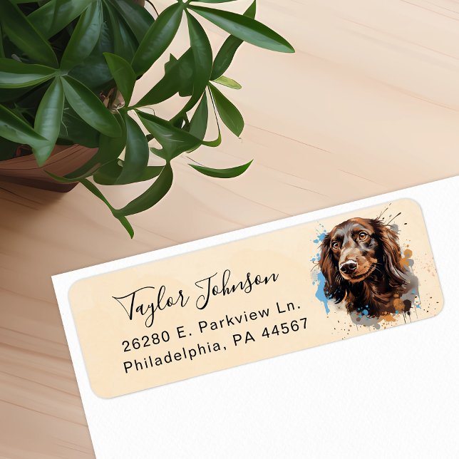 Dachshund Dog Return Address Label (Creator Uploaded)